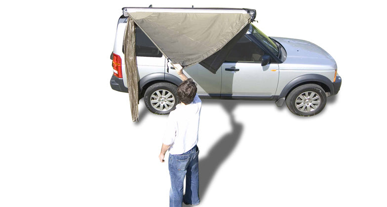 easy one-person set up process for opening foxwing awning