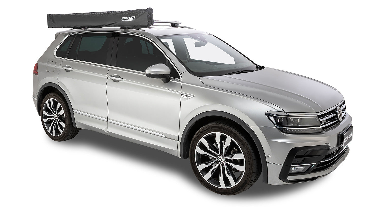 Right Side Mounted Rhino-Rack Batwing Compact Awning- packed in crossbar mounted storage bag