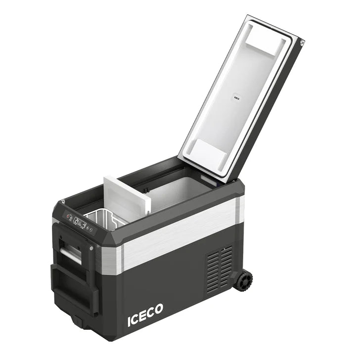 ICECO JP Pro Series 40/51QT Dual Zone Wheeled Car Fridge With Cover - Silver