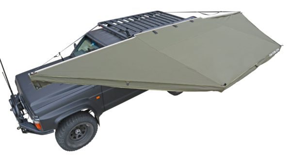 23ZERO Peregrine 180 side awning mounted to roof rack