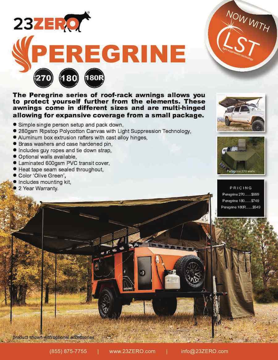 23ZERO 180° Side Awning with Light Suppression Technology