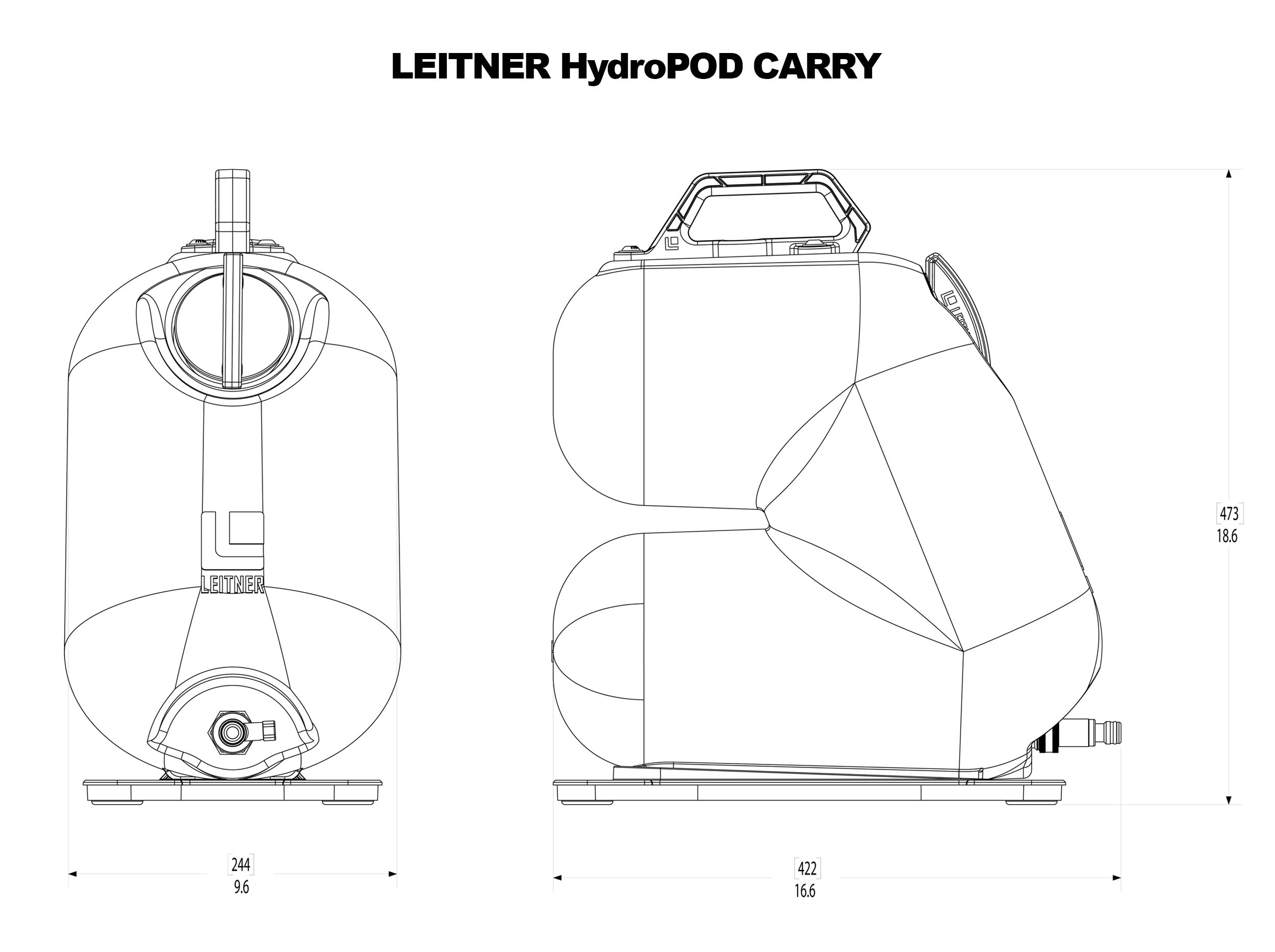 Stylish LEITNER Designs HydroPod Carry Portable Shower Kit – Rhino