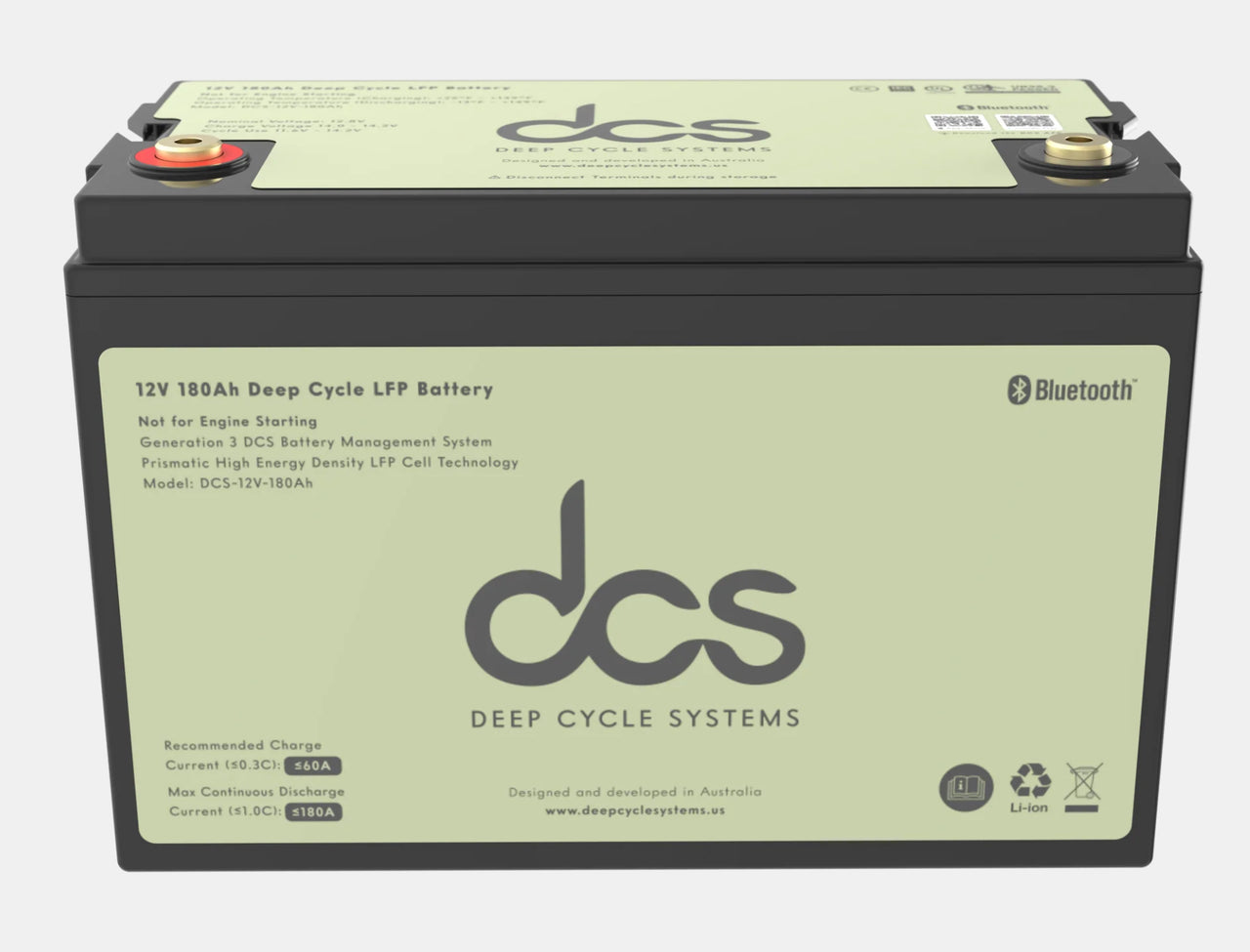 DCS 12v 180AH Deep Cycle Lithium Iron Phosphate (LiFePo4) House Battery