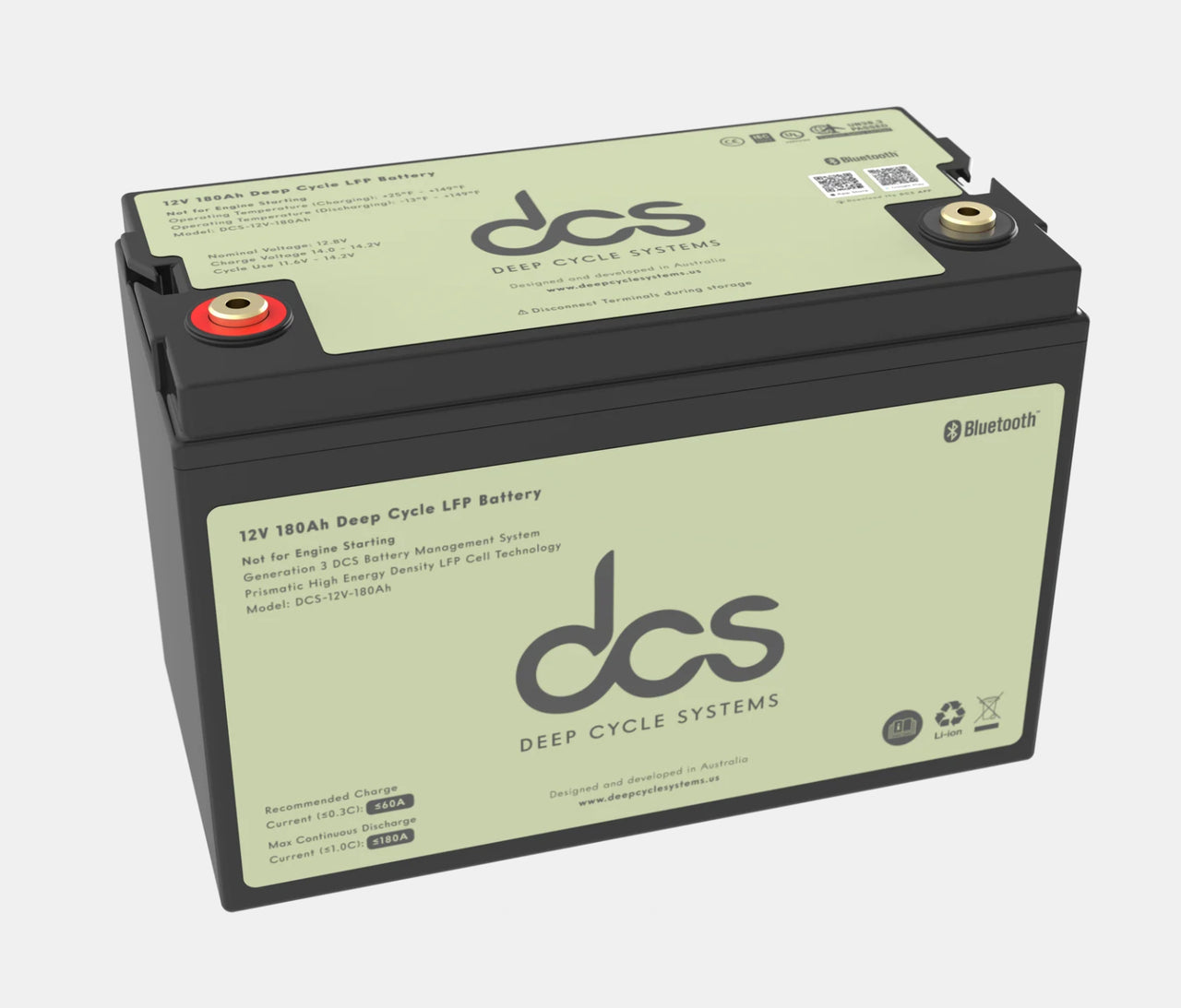 DCS 12v 180AH Deep Cycle Lithium Iron Phosphate (LiFePo4) House Battery