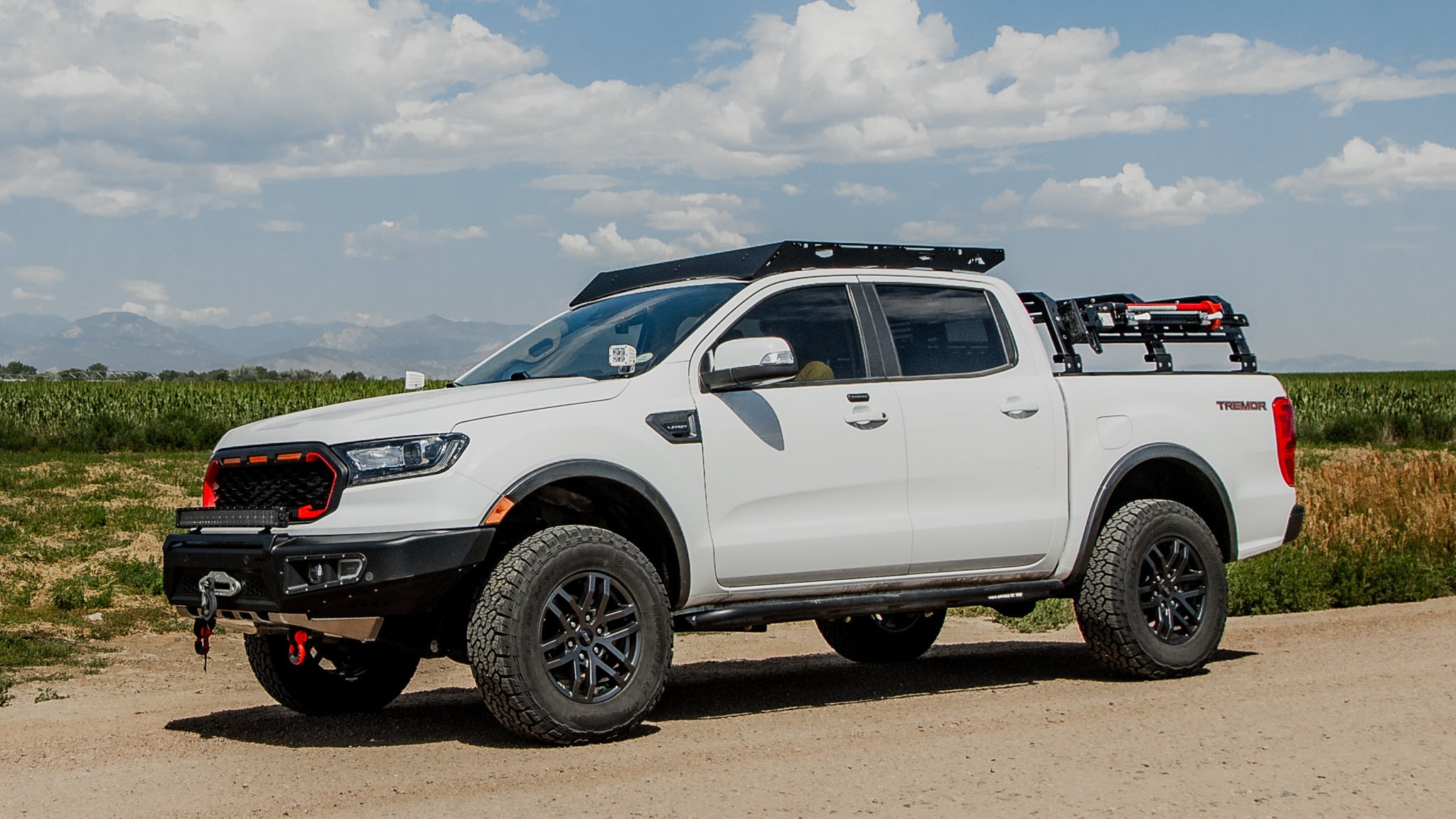 top gear ford ranger The Redcloud (2019-2025 Ford Ranger Roof Rack) Full Height (No Light Bar)