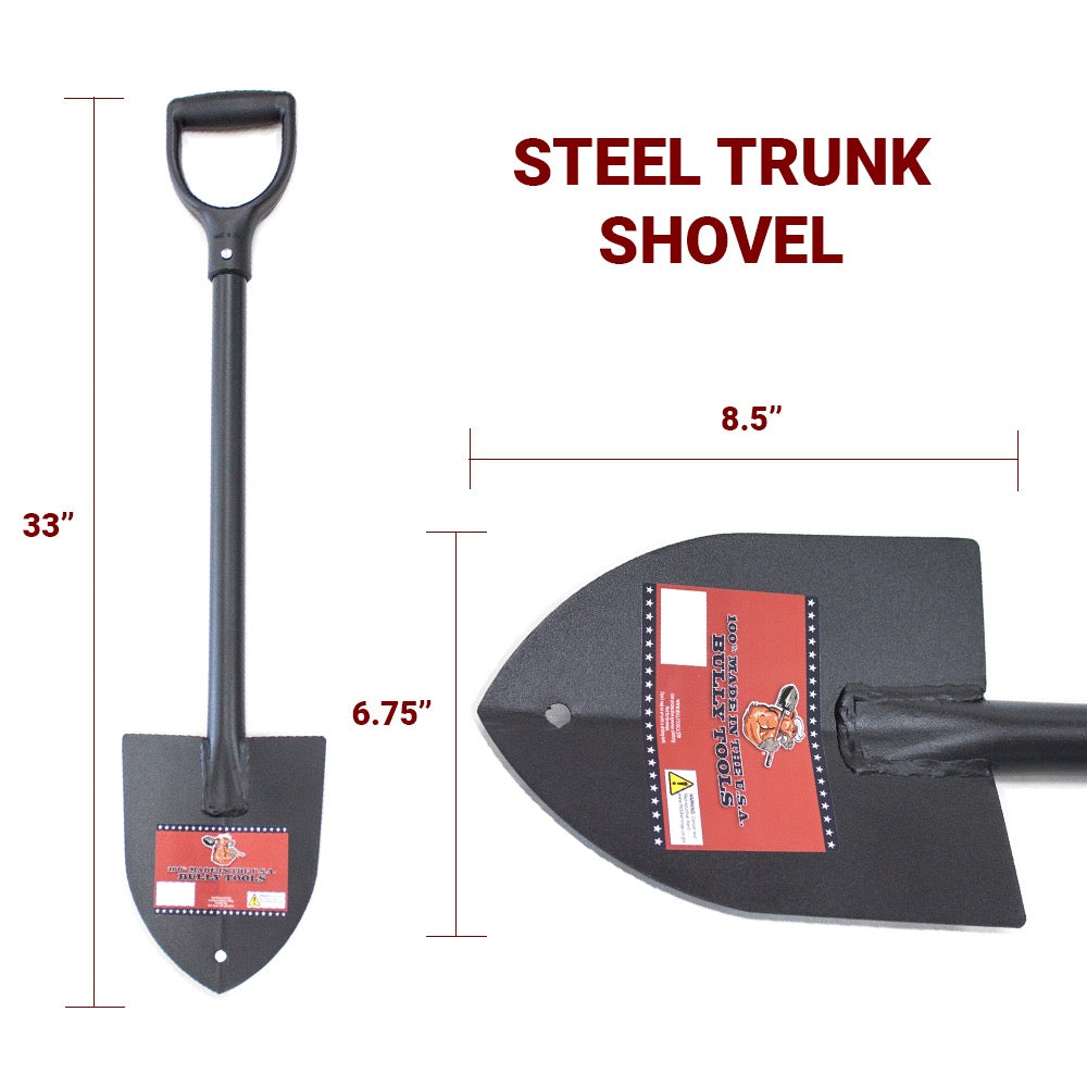 BULLY TOOLS Steel Trunk Shovel with Poly D-Grip