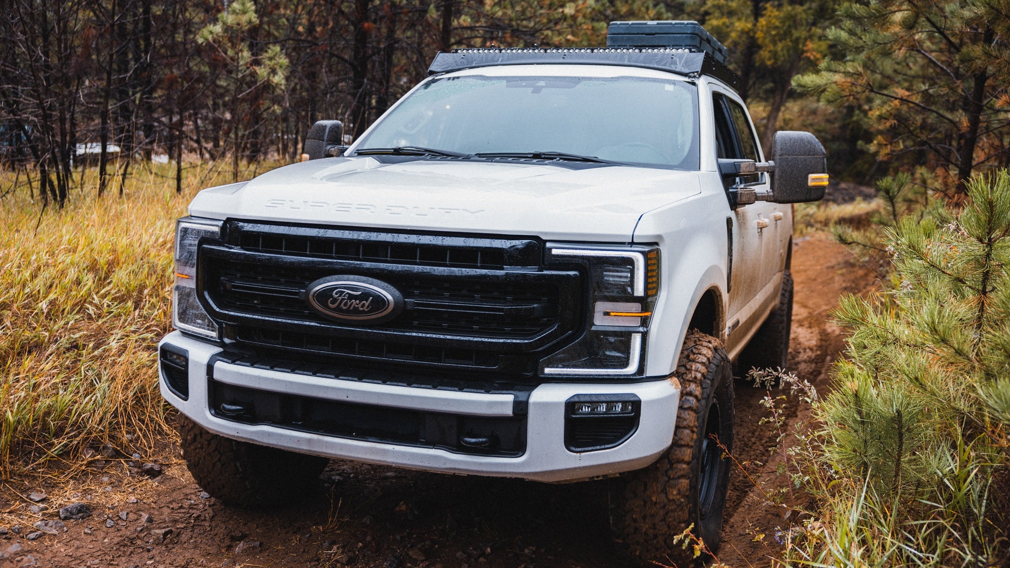 The Thunder (2017-2025 Ford F250/F350/F450 Roof Rack) Half Height (For Single Row Light Bar)