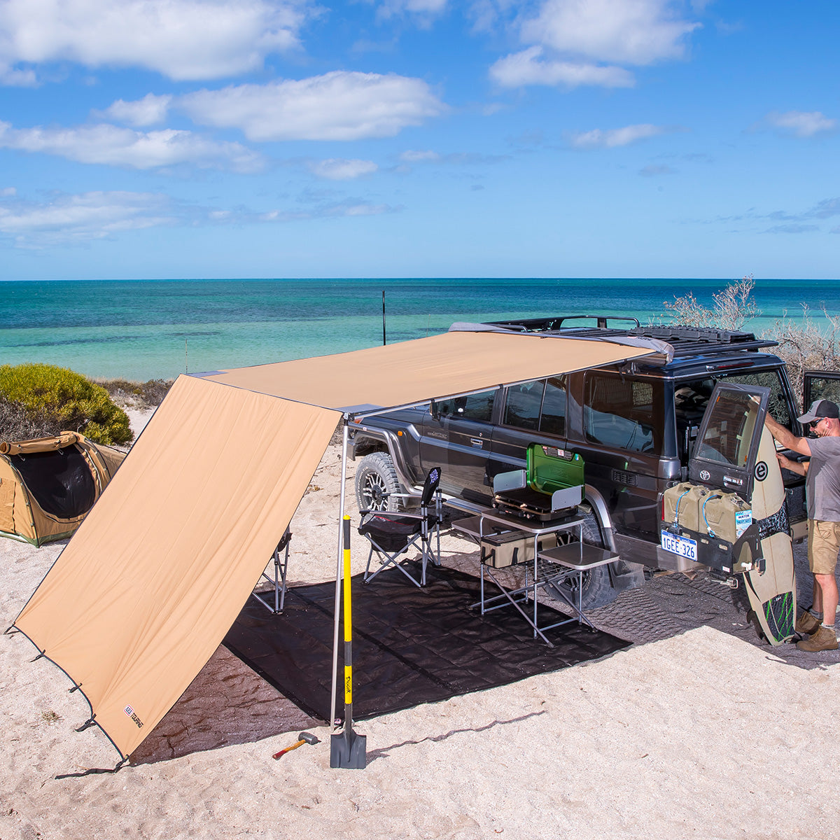 Heavy-Duty ARB Touring Awning with Lights 2500x2500