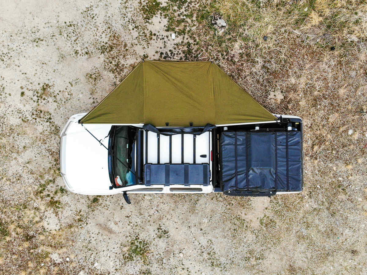 23ZERO Compact 180° Peregrine Side Awning with Light Suppression Technology