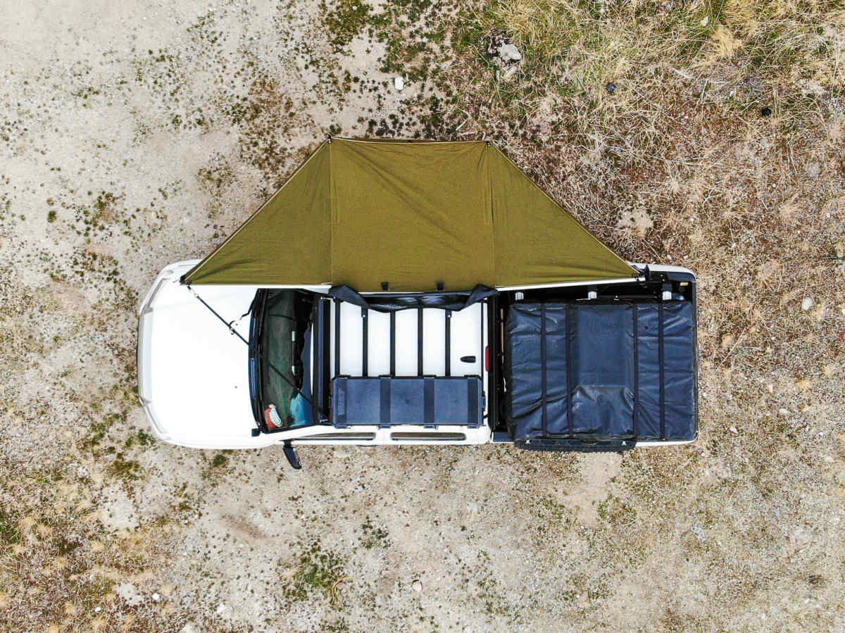 23ZERO Compact 180° Peregrine Side Awning with Light Suppression Technology