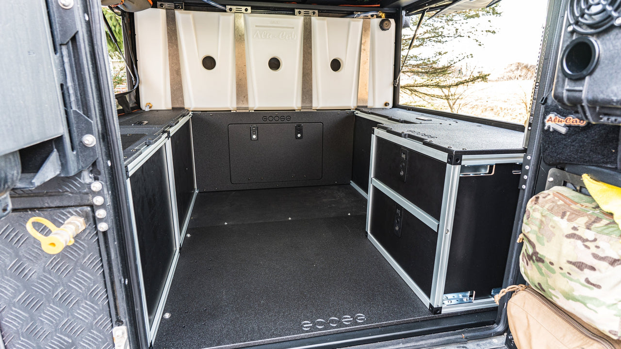 GOOSE GEAR Alu-Cab Canopy Camper V2 - Jeep Gladiator 2019-Present JT - Rear Double Drawer Module - 5' Bed