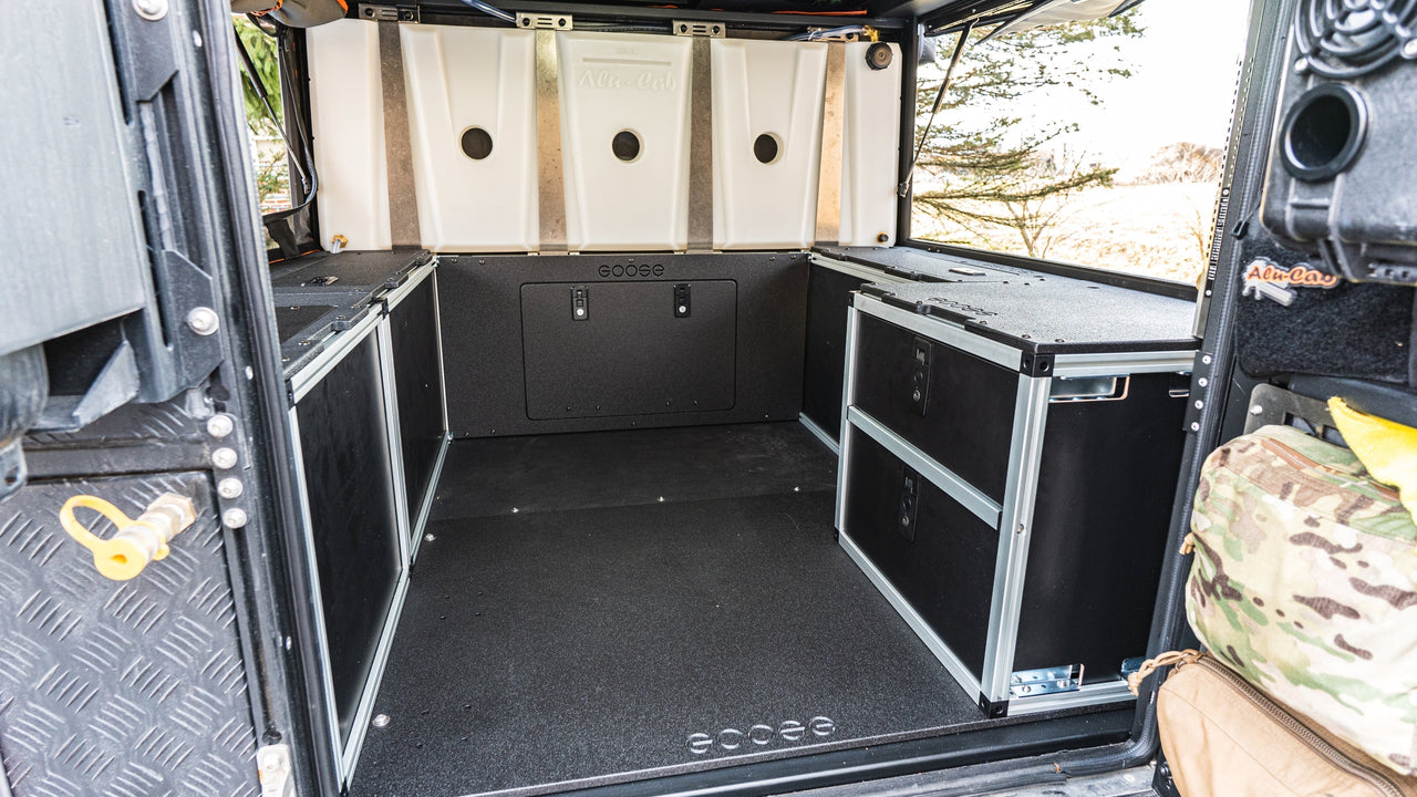 GOOSE GEAR Alu-Cab Canopy Camper V2 - Toyota Tacoma 2005-Present 2nd & 3rd Gen. - Rear Double Drawer Module - 5' Bed