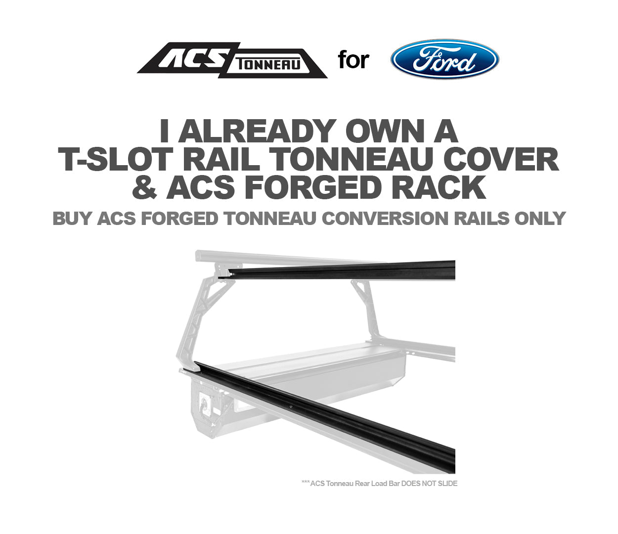 LEITNER DESIGNS ACS Forged Tonneau (Rails Only- Ford)