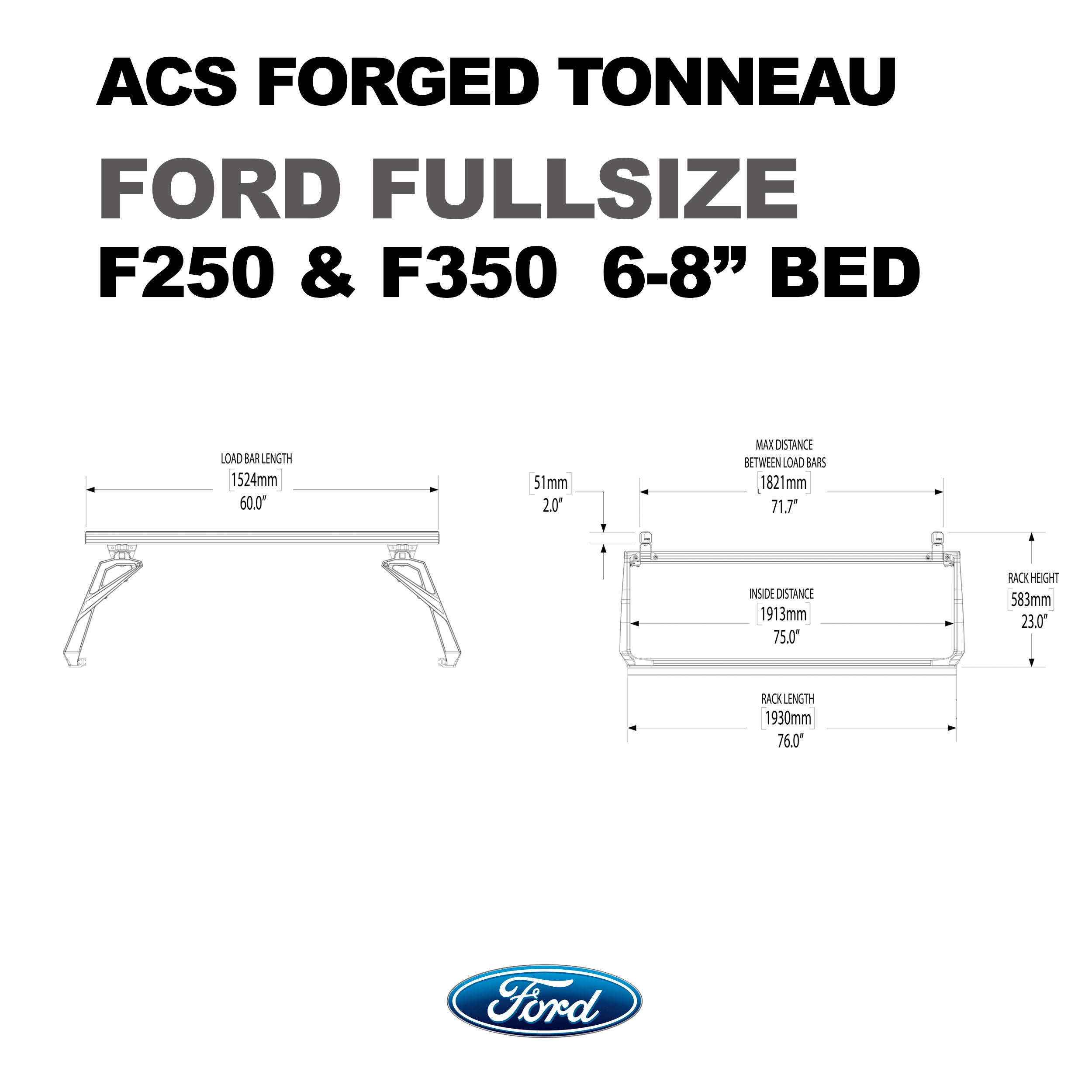 LEITNER DESIGNS ACS Forged Tonneau (Rack Only- Ford) – Rhino