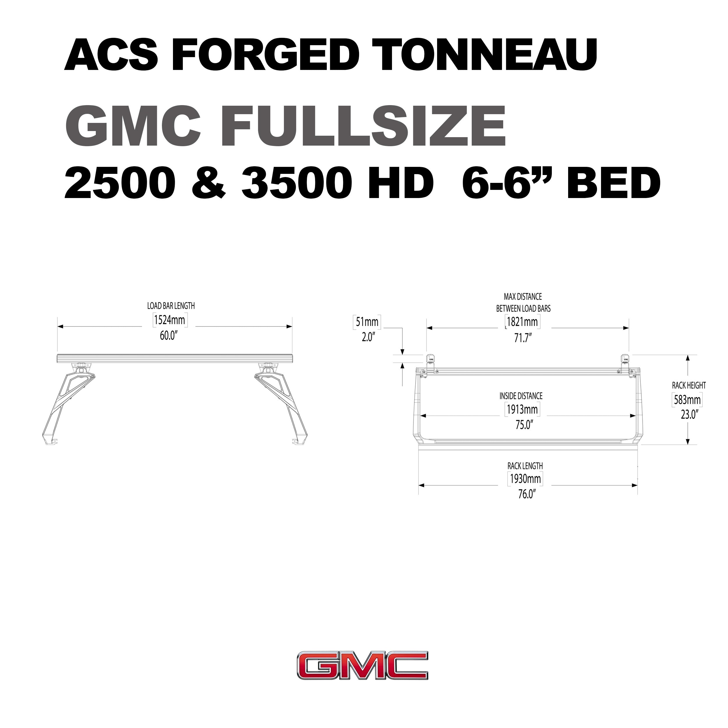 LEITNER DESIGNS ACS Forged Tonneau (Rack Only- GMC)