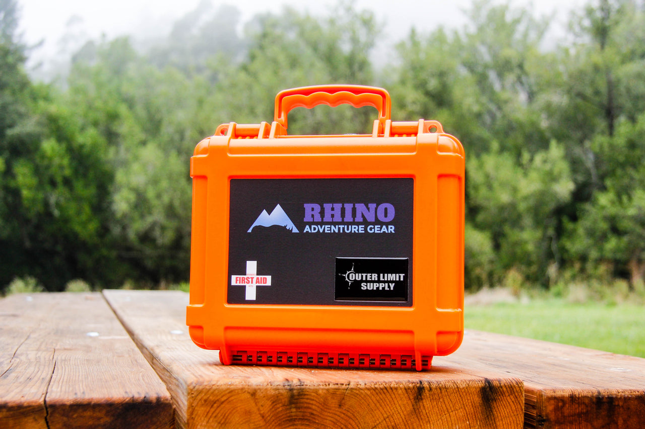 Daytripper First Aid Kit for overland adventures contained in heavy duty waterproof orange case