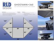 RLD GhostAwn 360 Self Supporting Awning Specifications and Dimensions