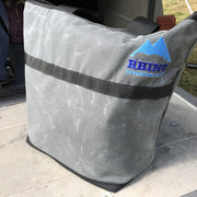 Rhino Adventure Gear tote bag sitting on dropped tailgate