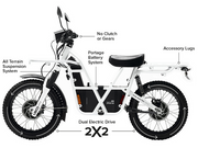 Ubco 2x2 2018 street-legal off-road electric adventure bike available at Rhino Adventure Gear- design features