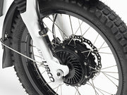 Ubco 2x2 front wheel suspension fork of 2018 street legal off-road electric adventure bike available at Rhino Adventure Gear