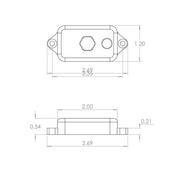 Baja Designs LED Dome Light with Switch dimensions diagram