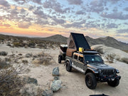 Camp King Outback Series with roof top tent on Jeep Gladiator