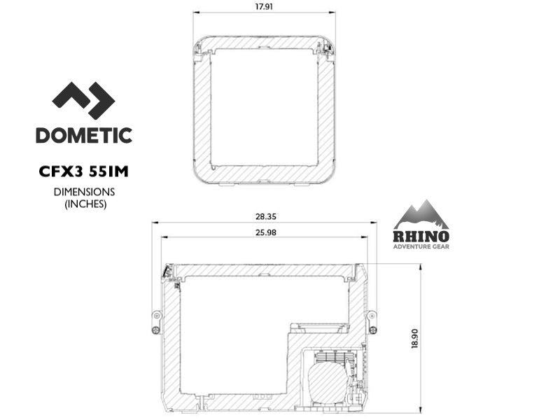 Stylish Dometic CFX3 55QT Ice Making Fridge Freezer (55IM)