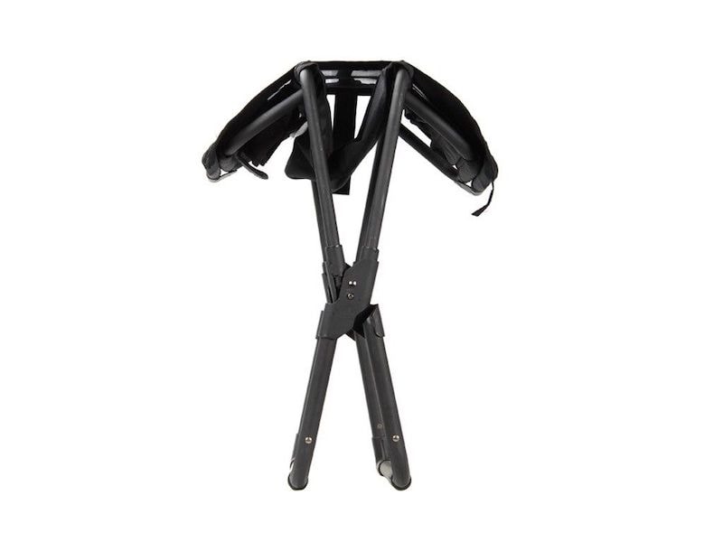 Front Runner Expander Chair all black camping chair shown beginning to be unfolded