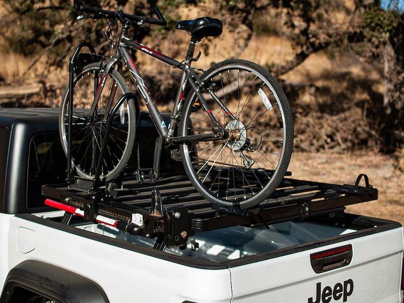 Front Runner SlimLine II Bed Rack for Jeep Gladiator with bike