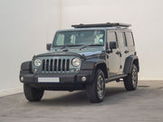 Front Runner SlimLine II Half Size Extreme Roof Rack Kit on Jeep JKU front view