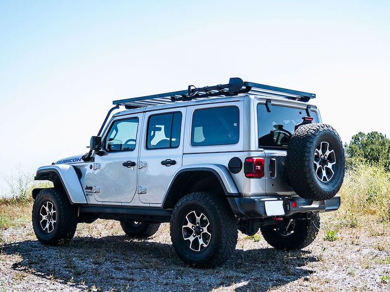 Front Runner SlimLine II Full Size Extreme Roof Rack Kit on Jeep JLU off road