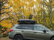 iKamper Skycamp Mini Roof Top Tent shown mounted Subaru Outback - closed