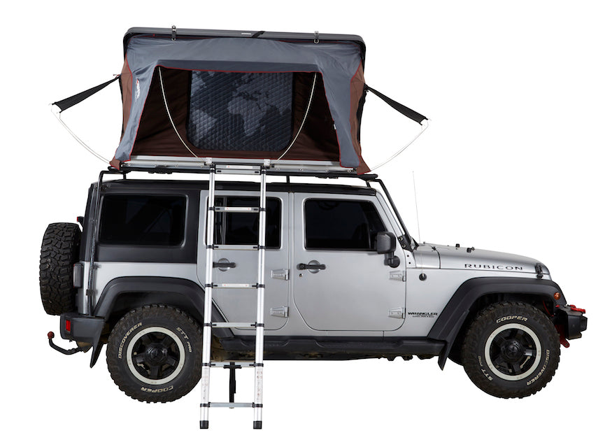 ikamper skycamp 2.0 roof top tent on jeep rubicon open rtt side view