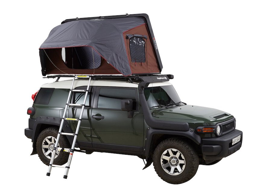 iKamper Skycamp 2X 2-person Roof Top Tent shown opened