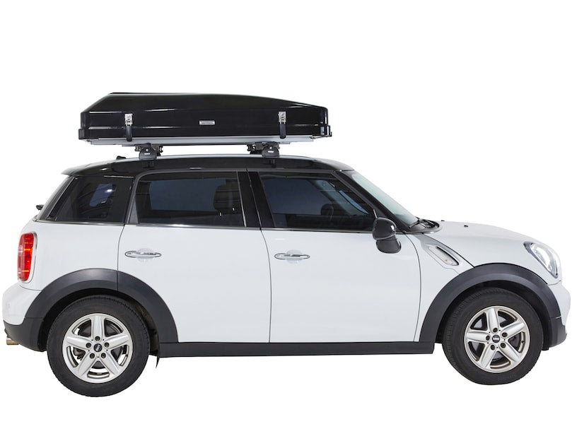 iKamper Skycamp Mini Roof Top Tent shown closed on white Mini Cooper