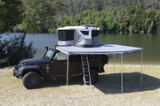 James Baroud 270 Falcon Awning shown with optional Tunnel Attachment on Jeep