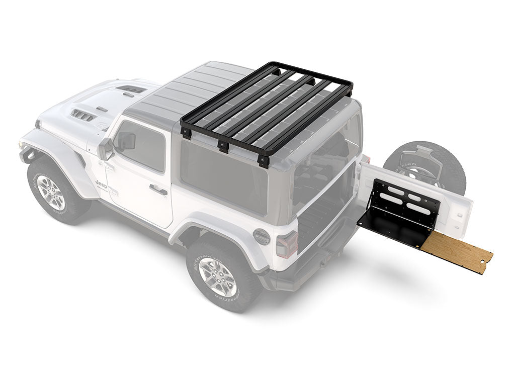 FRONT RUNNER Jeep Wrangler JL 2 Door (2018-Current) Slimline II 1/2 Roof Rack w/Drop Down Table Kit