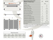 Merlin Solar BXD95 trifold portable solar panel technical specifications and physical dimensions