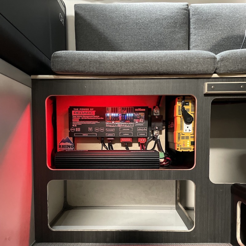 REDARC RedVision Manager 30 installed in underseat cabinet