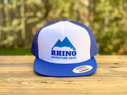 Rhino Adventure Gear RAG SWAG snapbill hat- roayal blue logo screen printed flat bill hat