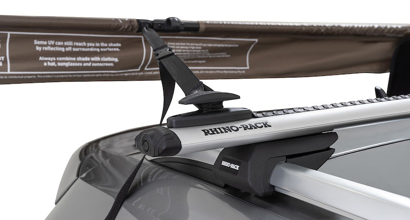 Left Side Mounted Rhino-Rack Batwing Compact Awning- easy set up tie down point on rack