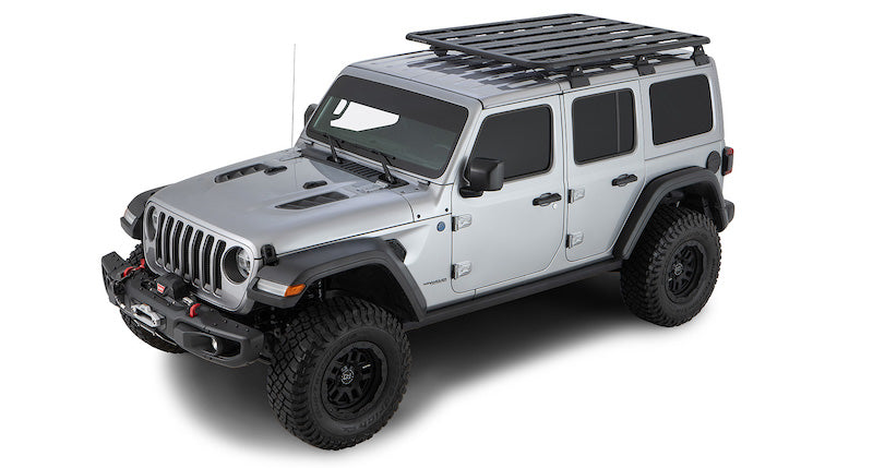 Jeep JL with Pioneer Platform and Rhino-Rack Backbone skeletal support rack system