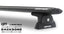 black Quick Release Vortex Cross bars on RLT600 feet for 3 base mounting Backbone Roof Rack