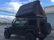 Rocky Black Linex iKamper Skycamp with SolarHawk 100W Solar Panel on Jeep JKU Rubicon