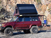 SolarHawk Solar Panel for iKamper Roof Top tent shown on overland vehicle camping off grid