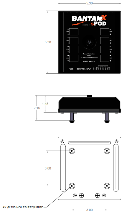 sPOD BantamX dimensions