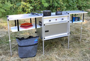 Trail Kitchens Camp Kitchen with Integrated Stove set up outdoors with ample counter space ready for cooking