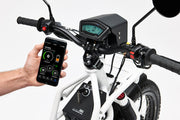 Digitally connected Ubco 2x2 2018 with LCD Electronic Control Unit on street-legal off-road electric adventure bike available at Rhino Adventure Gear
