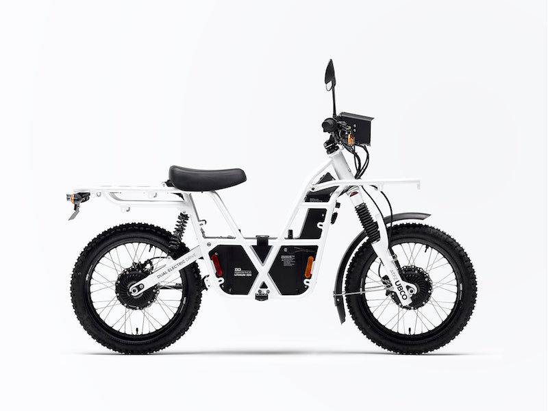 Ubco 2x2 2018 street-legal off-road electric adventure bike available at Rhino Adventure Gear- side view