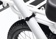Detail of velcro strap from the 2x2 Adapter Pack attached to tubing of Ubco 2x2 frame